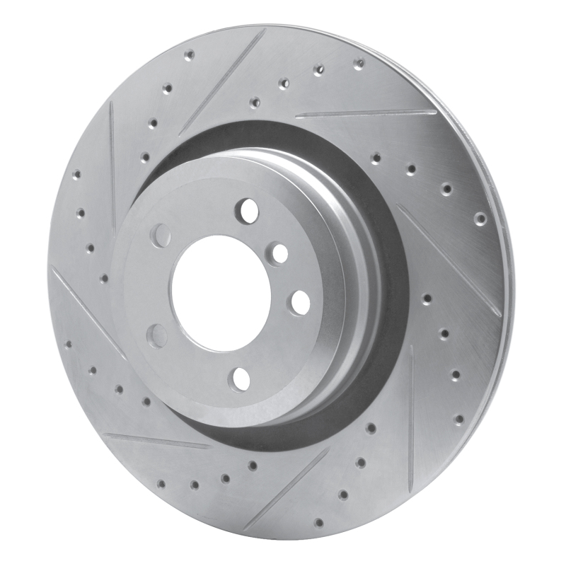 BMW ALPINA B7 Brake Rotor (1) - Rear Left - R1 Concepts - Drilled & Slotted - Silver - `07-`08